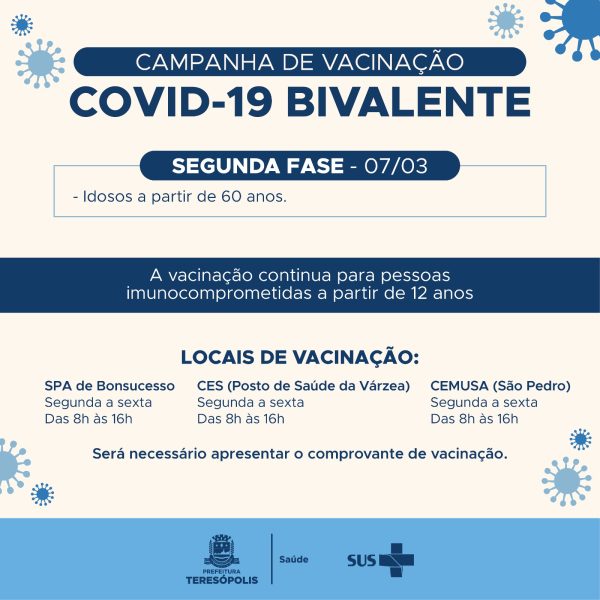 Leia mais sobre o artigo Fase 2 da Campanha de Vacinação Covid-19 Bivalente começa nesta terça (7)