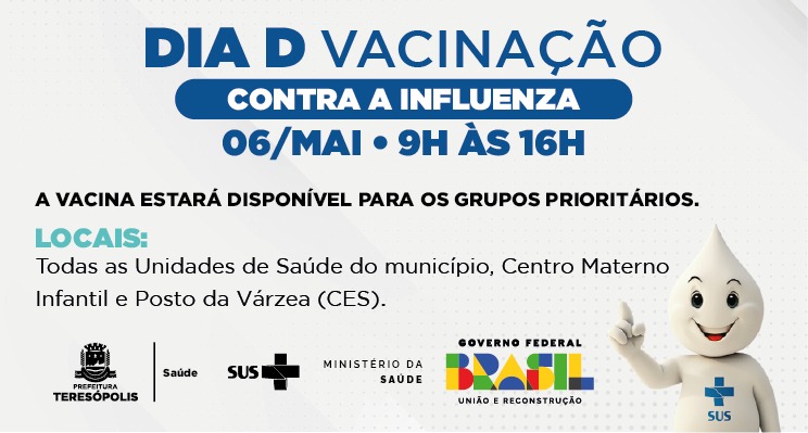 Você está visualizando atualmente Teresópolis realiza Dia “D” de vacinação contra a Influenza, no sábado (6)