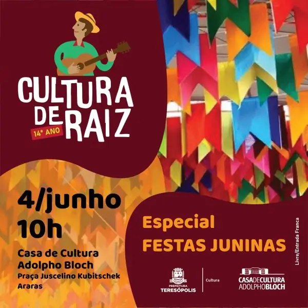 Leia mais sobre o artigo Cultura de Raiz tem edição especial no domingo, 04/06, em homenagem às festas juninas