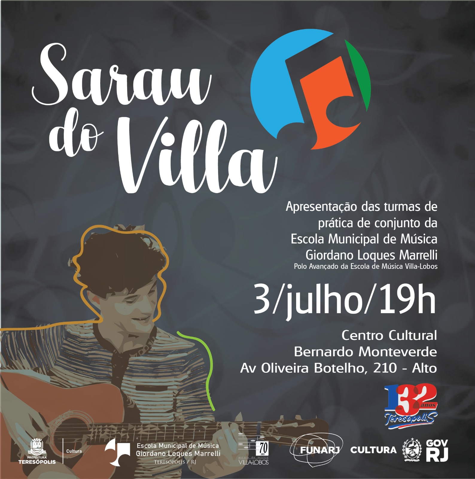Você está visualizando atualmente Teresópolis 132 anos: Alunos da Escola Municipal de Música se apresentam no Sarau do Villa 