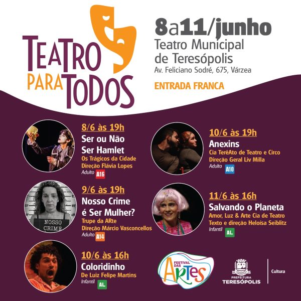 Leia mais sobre o artigo Festival ‘Teatro para Todos’ acontece de quinta a domingo em Teresópolis