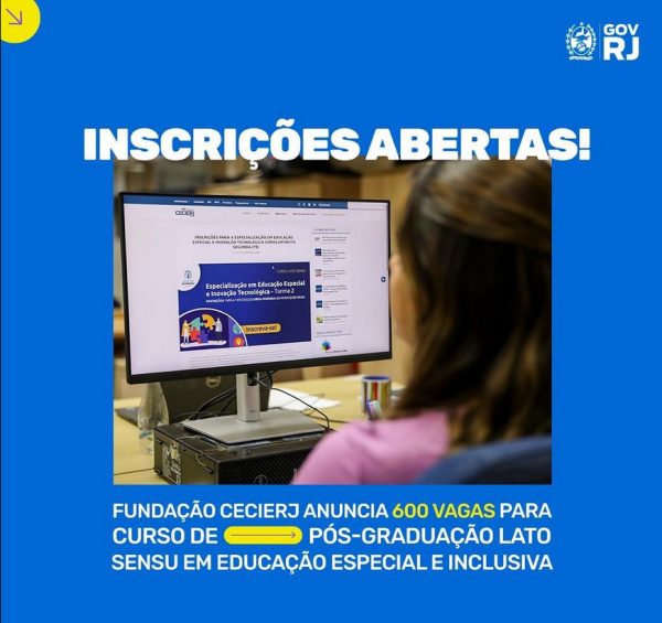 Leia mais sobre o artigo Inscrições para pós-graduação em Educação Especial e Inclusiva da Cecierj e UFRRJ seguem até o próximo dia 19