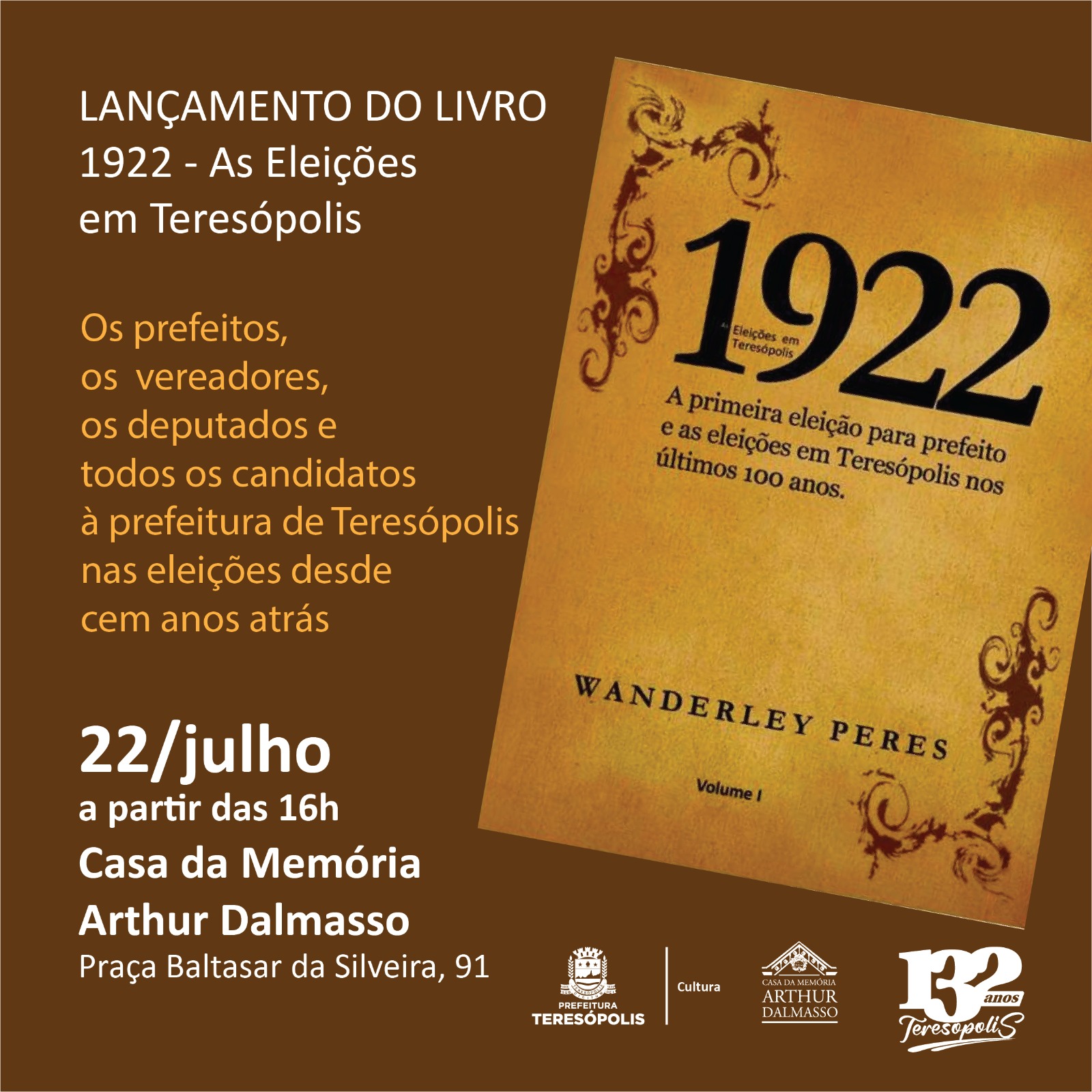 Você está visualizando atualmente Teresópolis 132 anos: Livro sobre a história das eleições no município será lançado sábado, 22 de julho
