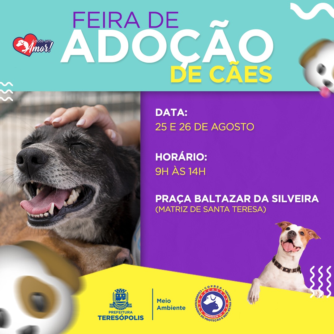 Você está visualizando atualmente ADOTE UM AMOR: COPBEA realiza mais uma edição da feira de cães nesta sexta e no sábado, na Praça Santa Teresa