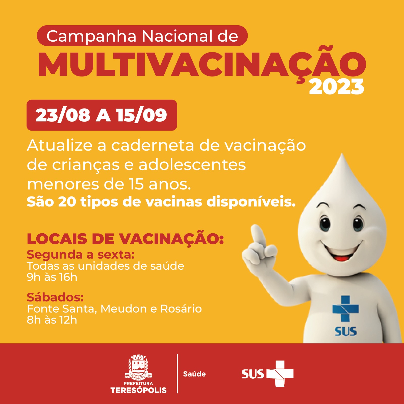 Leia mais sobre o artigo Teresópolis inicia Campanha Nacional de Multivacinação