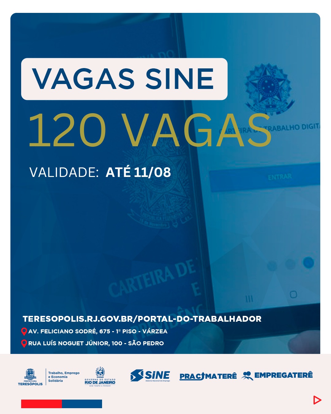 No momento, você está visualizando ‘Emprega Terê’: Sine tem 120 oportunidades de emprego para pessoas com e sem experiência
