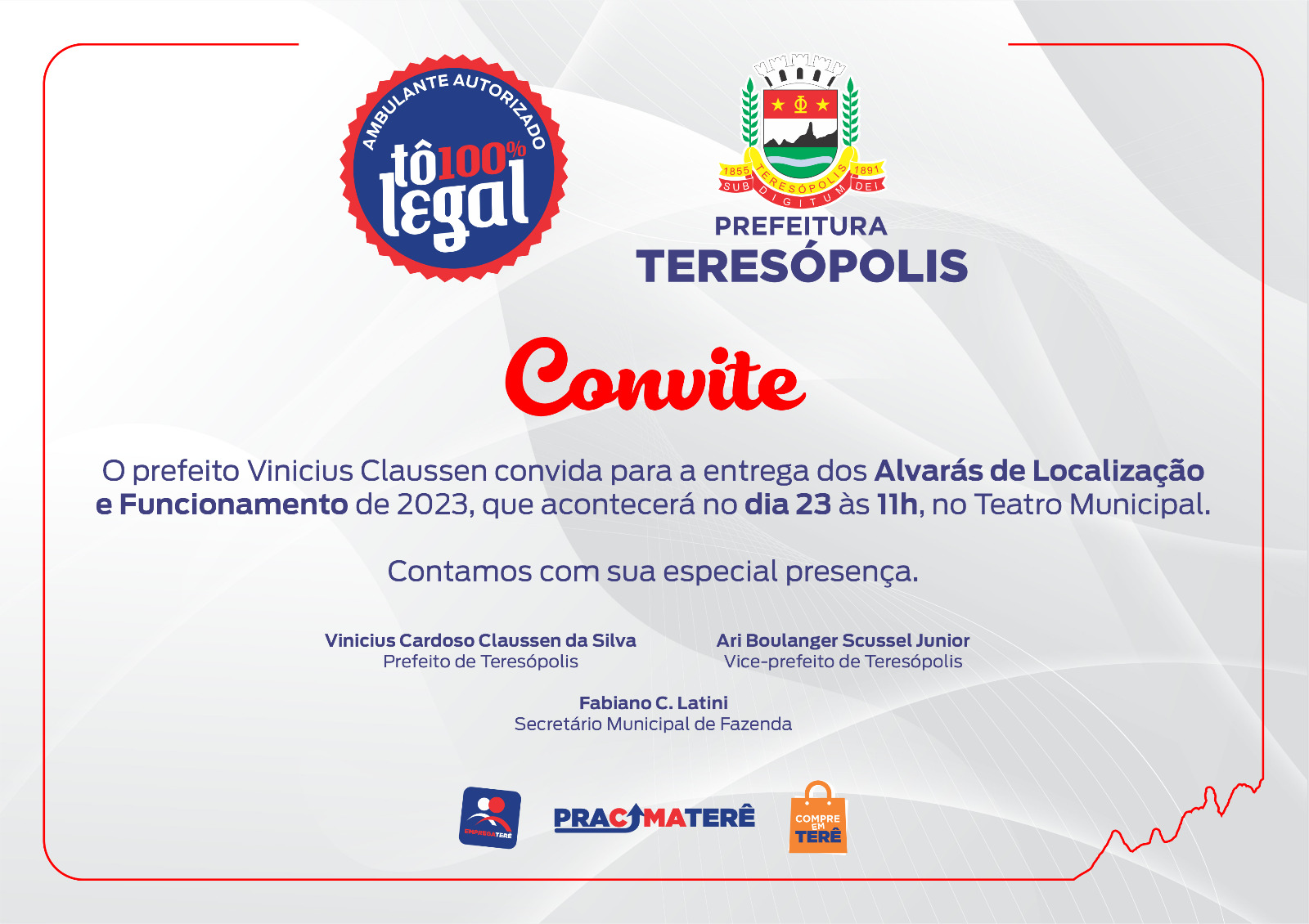No momento, você está visualizando ‘Tô 100% Legal’: Prefeitura de Teresópolis entrega alvará e uniforme a 24 vendedores ambulantes