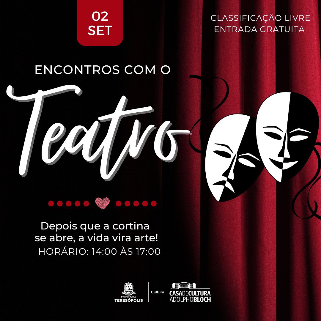Você está visualizando atualmente Casa de Cultura de Teresópolis promove a 3ª edição do ‘Encontros com o Teatro’