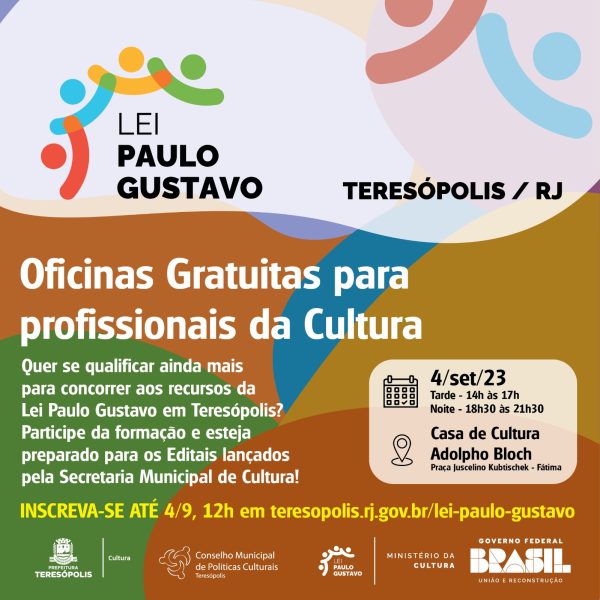 Leia mais sobre o artigo Lei Paulo Gustavo: Teresópolis realiza oficinas dia 04 de setembro sobre elaboração de projetos