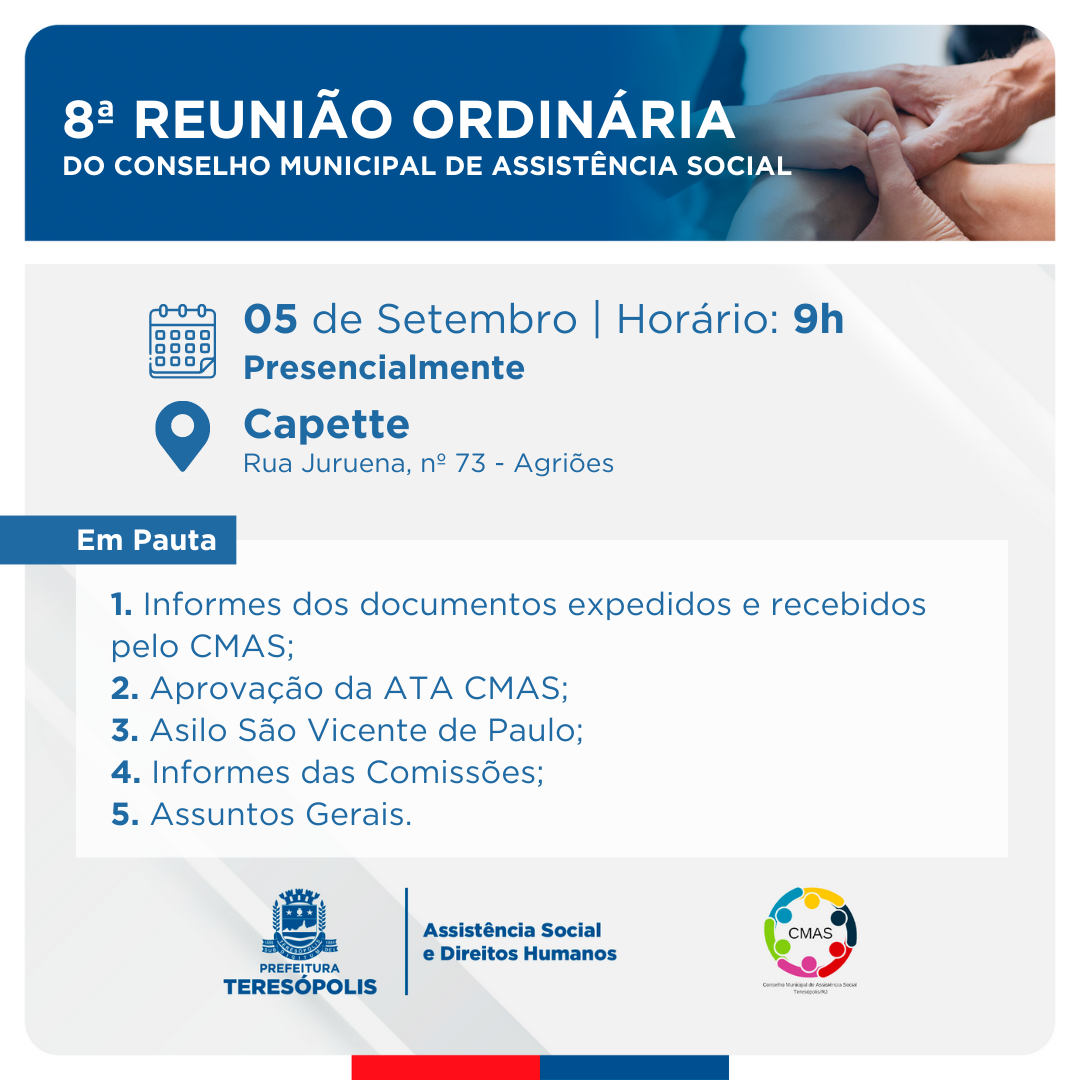 No momento, você está visualizando 8ª reunião ordinária do CMAS 
