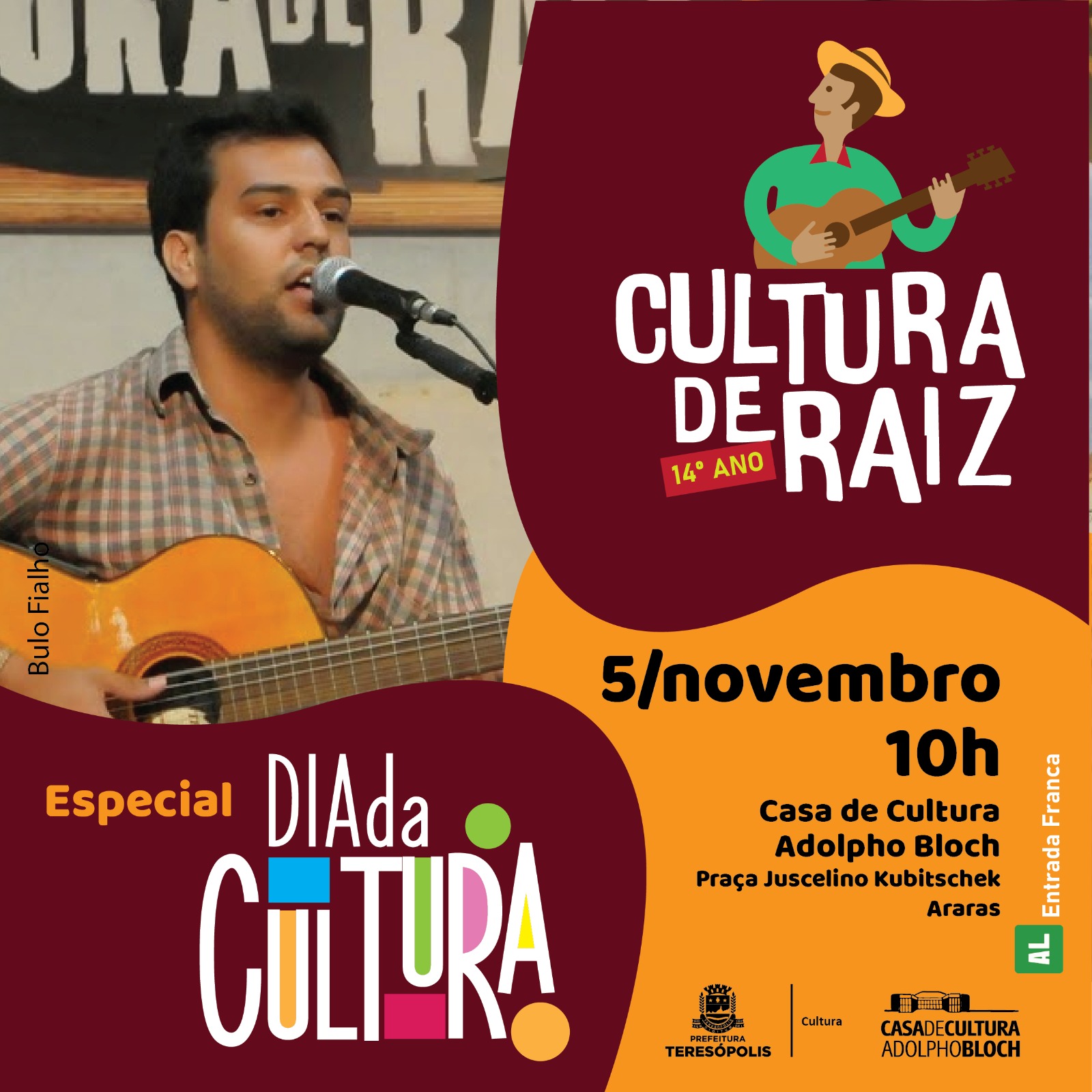 Você está visualizando atualmente Cultura de Raiz tem edição especial no domingo, 05 de novembro, em Teresópolis