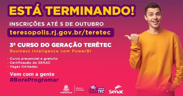 Leia mais sobre o artigo Geração TerêTec: Inscrições para curso gratuito terminam na próxima quinta-feira, 5