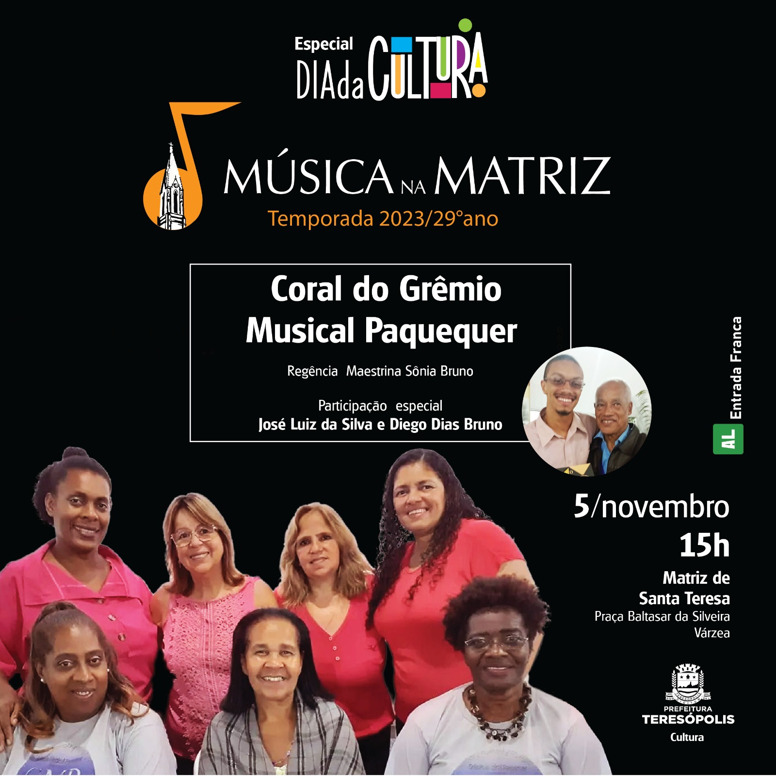 Você está visualizando atualmente Música na Matriz: Coral do Grêmio Musical Paquequer é a atração no Dia Nacional da Cultura