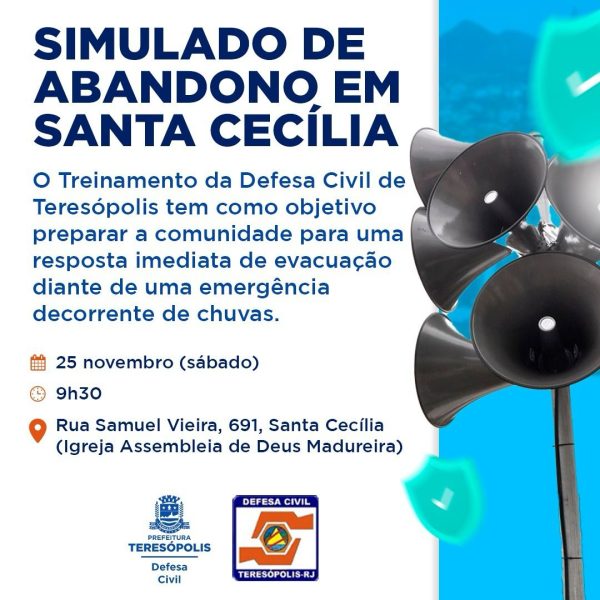 Leia mais sobre o artigo Defesa Civil de Teresópolis realiza simulado de abandono de área de risco em Santa Cecília