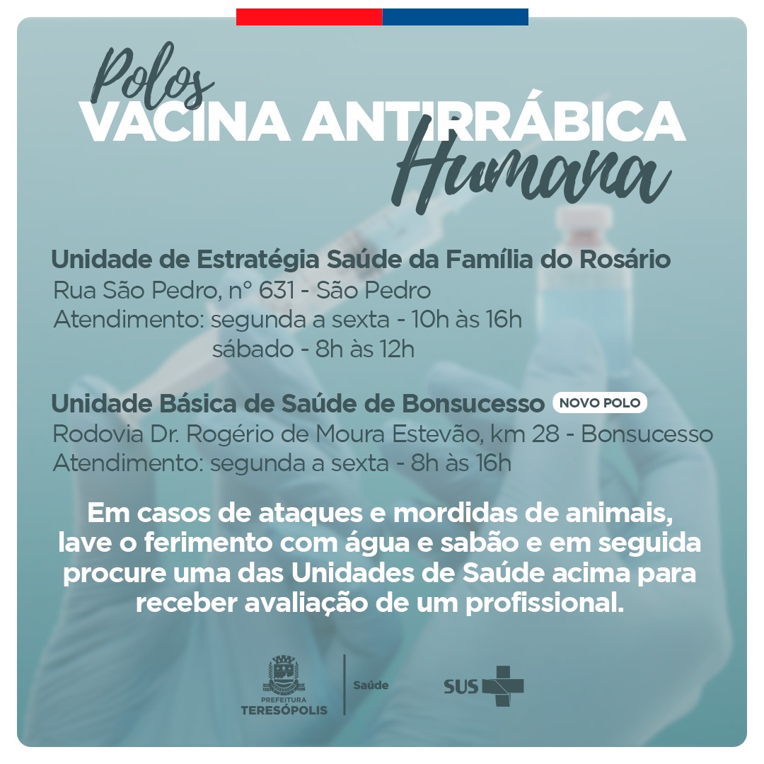 Você está visualizando atualmente Secretaria Municipal de Saúde inaugura mais um polo de vacinação de profilaxia de antirrábica humana em Bonsucesso: O novo atendimento visa facilitar o acesso ao serviço para moradores do interior do município.