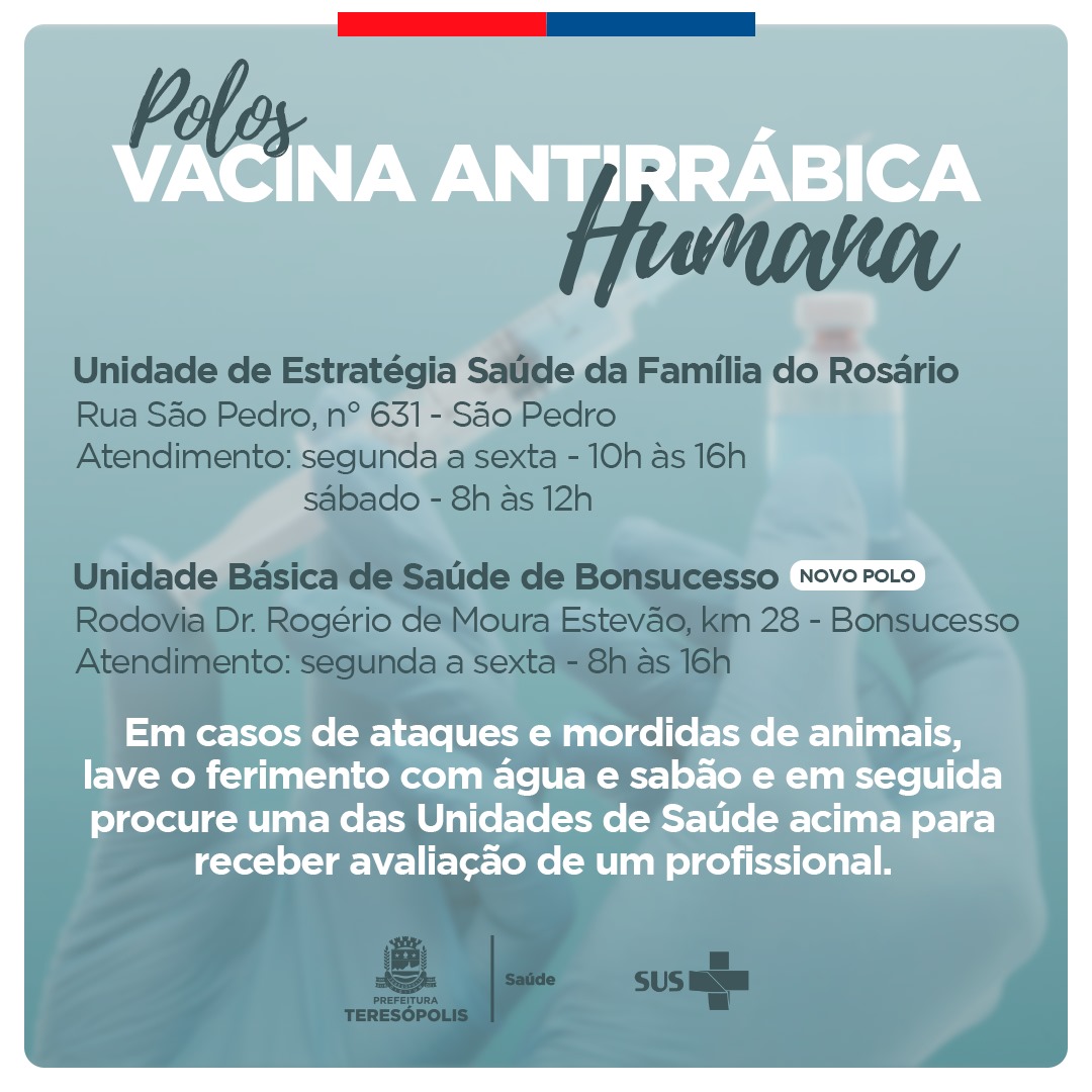 Leia mais sobre o artigo Secretaria Municipal de Saúde inaugura mais um polo de vacinação de profilaxia de antirrábica humana em Bonsucesso: O novo atendimento visa facilitar o acesso ao serviço para moradores do interior do município.