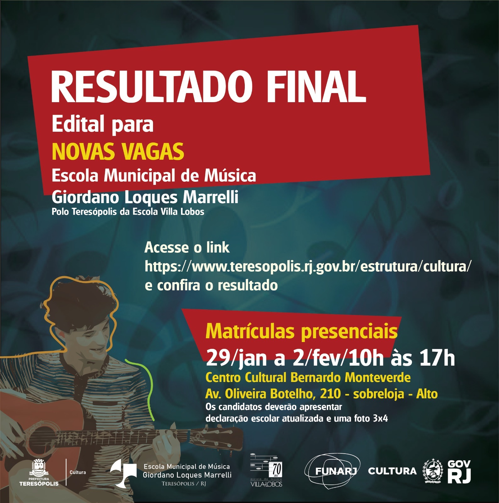 No momento, você está visualizando Liberada a lista dos novos alunos da Escola Municipal de Música de Teresópolis para o ano letivo de 2024