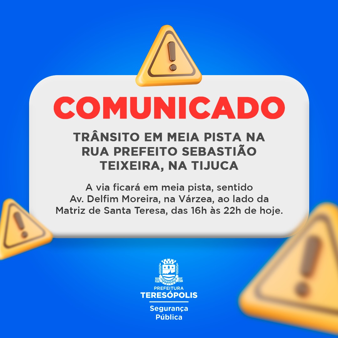 No momento, você está visualizando Trânsito em meia pista na Rua Prefeito Sebastião Teixeira