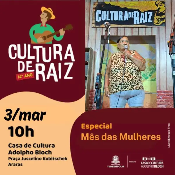 Leia mais sobre o artigo ‘Cultura de Raiz’ celebra o Mês da Mulher na Casa de Cultura de Teresópolis