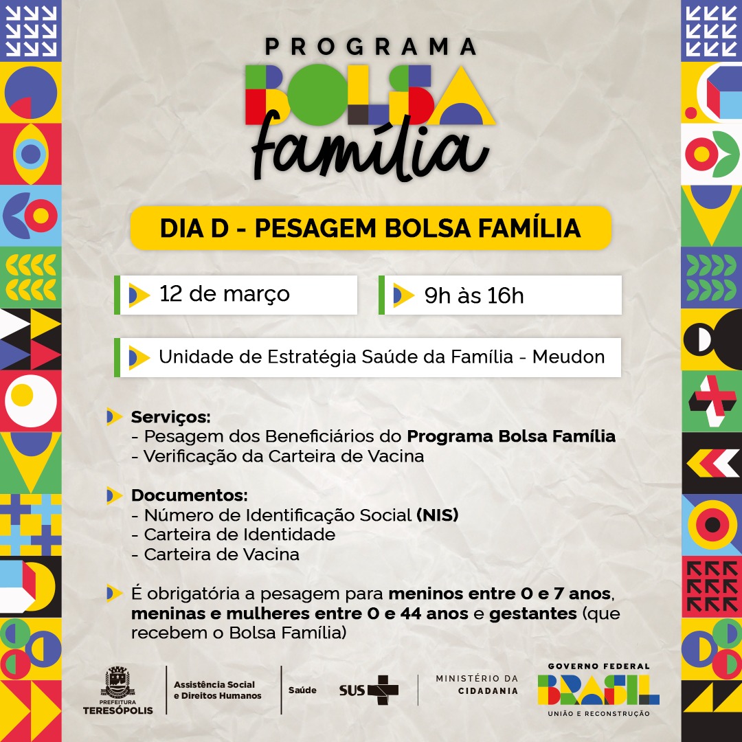 Você está visualizando atualmente CRAS Meudon promove dia D de pesagem do Bolsa Família