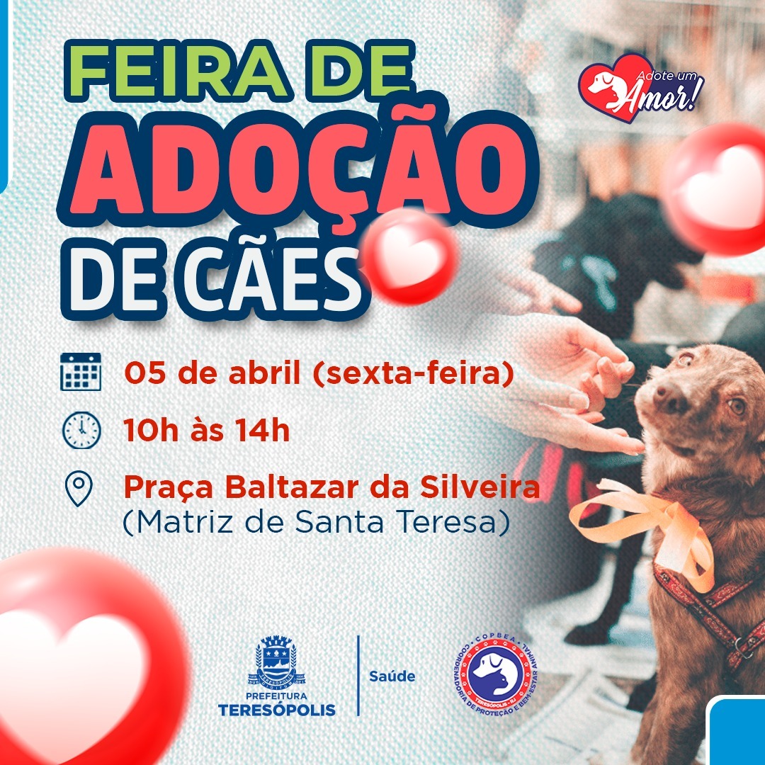 Você está visualizando atualmente ADOTE UM AMOR: COPBEA realiza mais uma edição da feira de cães nesta sexta na Praça Santa Teresa