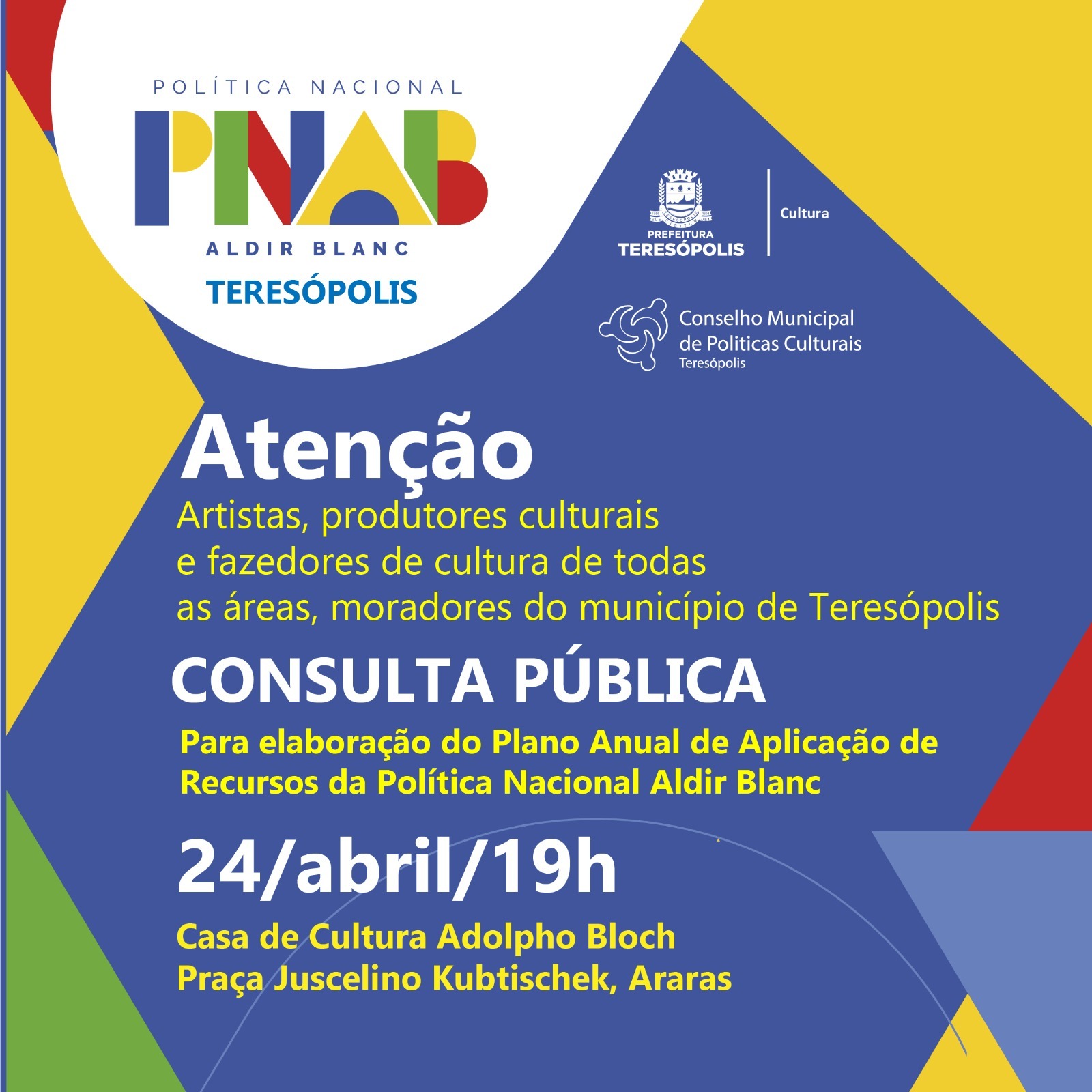 Leia mais sobre o artigo Prefeitura promove Consulta Pública para a elaboração do Plano Anual de Aplicação dos Recursos da PNAB