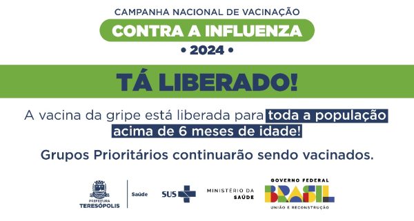 Leia mais sobre o artigo Teresópolis vacina a população acima de 06 meses de idade contra a gripe