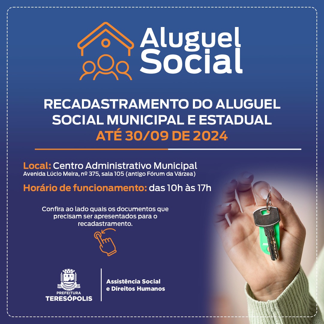 Você está visualizando atualmente Prefeitura convoca beneficiários para o recadastramento do Aluguel Social 2024