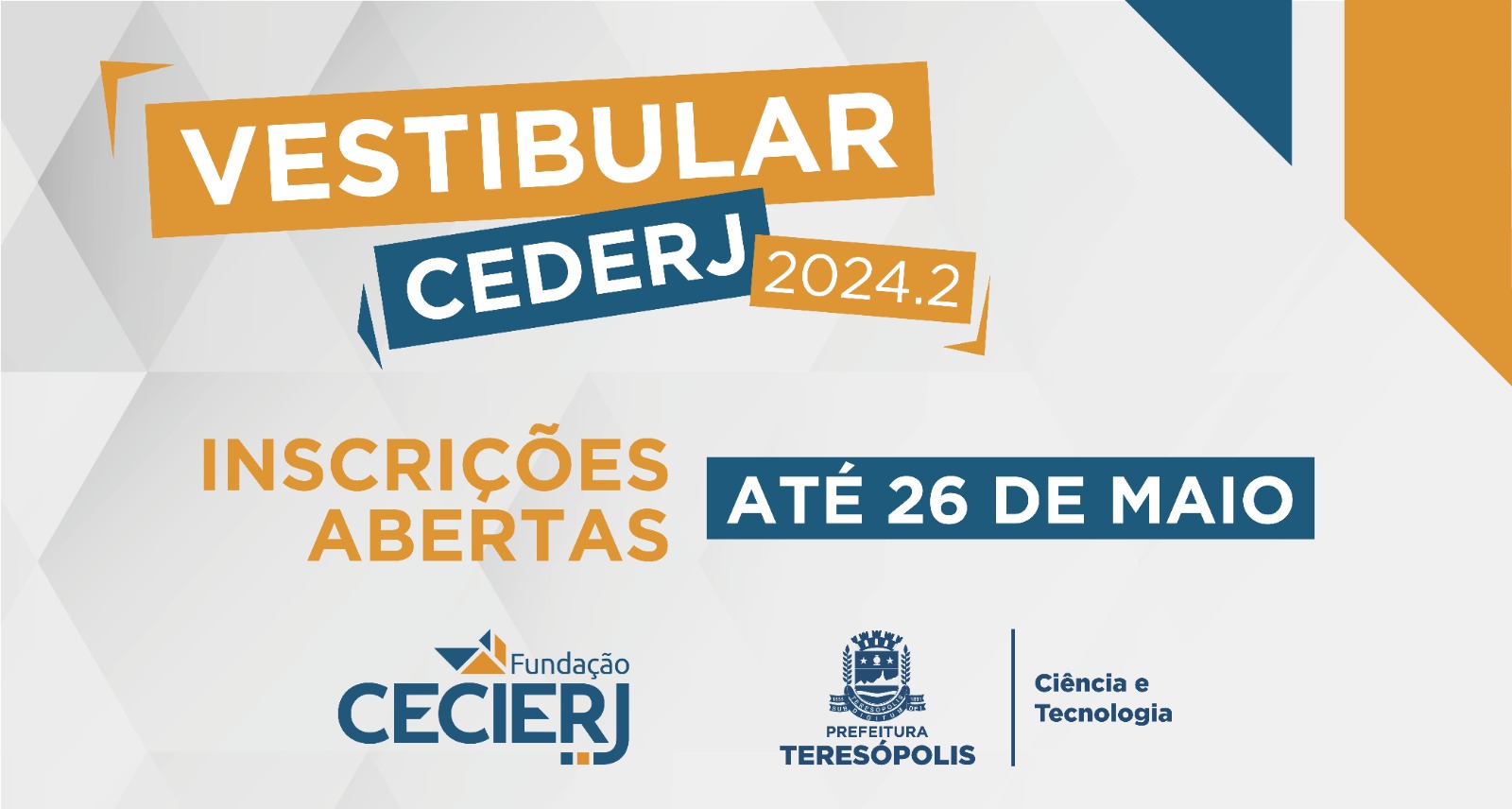 Leia mais sobre o artigo Inscrições para o Vestibular Cederj 2024.2 abertas até o próximo dia 26