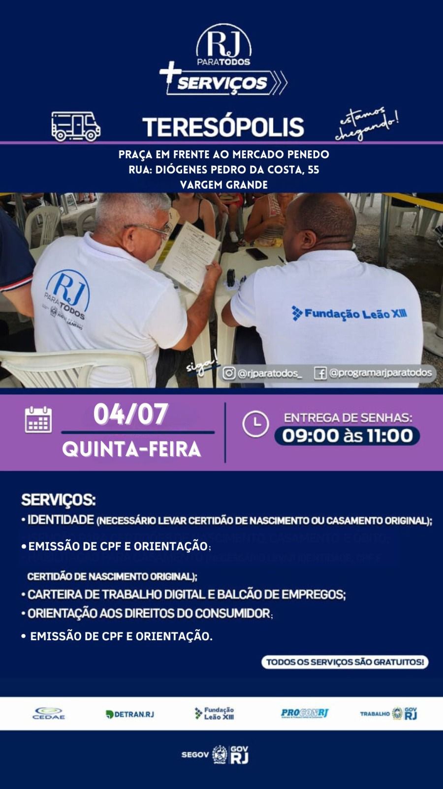 No momento, você está visualizando Prefeitura de Teresópolis e Governo do Estado levam serviços gratuitos do ‘RJ para Todos’ para Vargem Grande