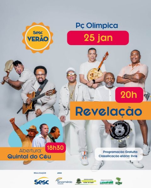 Leia mais sobre o artigo Sesc Verão: Grupo Revelação e Quintal do Céu agitam Praça Olímpica neste sábado, 25