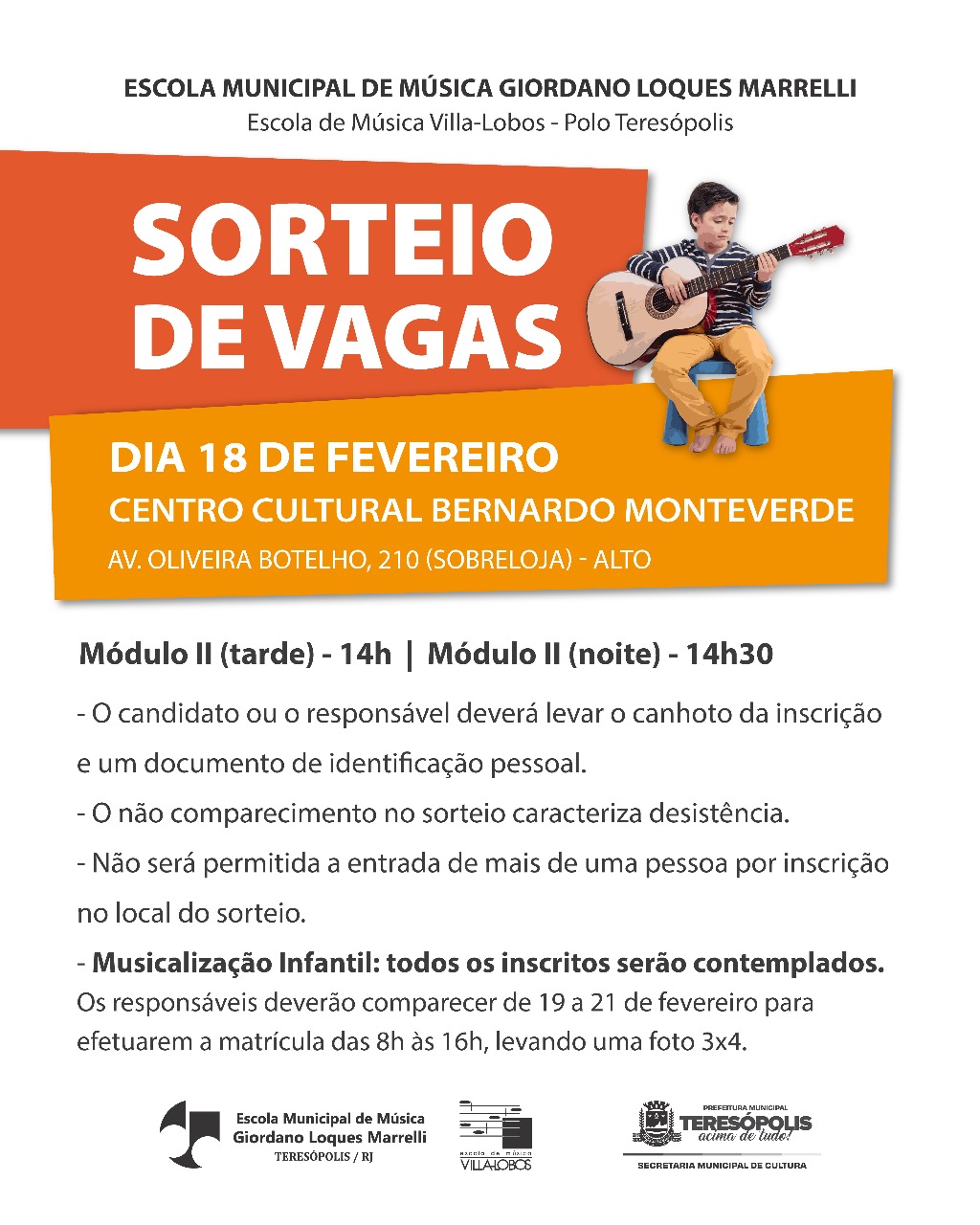 Leia mais sobre o artigo Secretaria de Cultura divulga a lista dos 65 inscritos para o Polo Teresópolis da Escola de Música Villa-Lobos