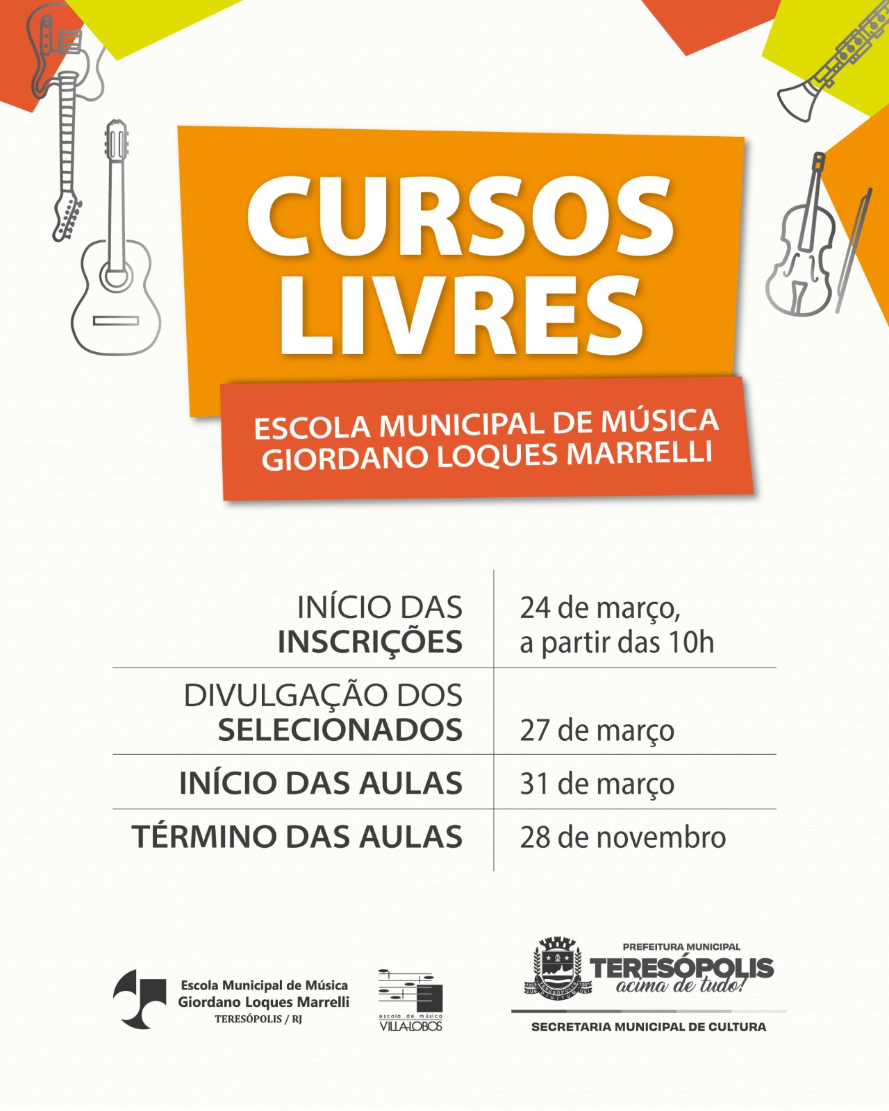 Leia mais sobre o artigo Escola Municipal de Música de Teresópolis abre inscrição on-line para os cursos de violão, guitarra, cavaquinho, violino e clarinete
