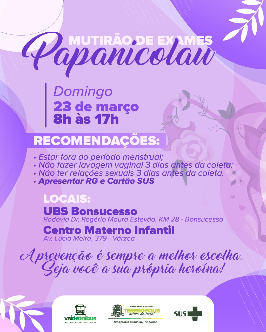 Leia mais sobre o artigo Secretaria Municipal de Saúde promove mutirão de exames de Papanicolau