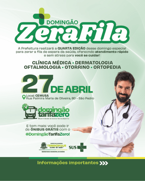 Leia mais sobre o artigo Domingão Zera Fila: quarta edição acontece no próximo dia 27 de abril
