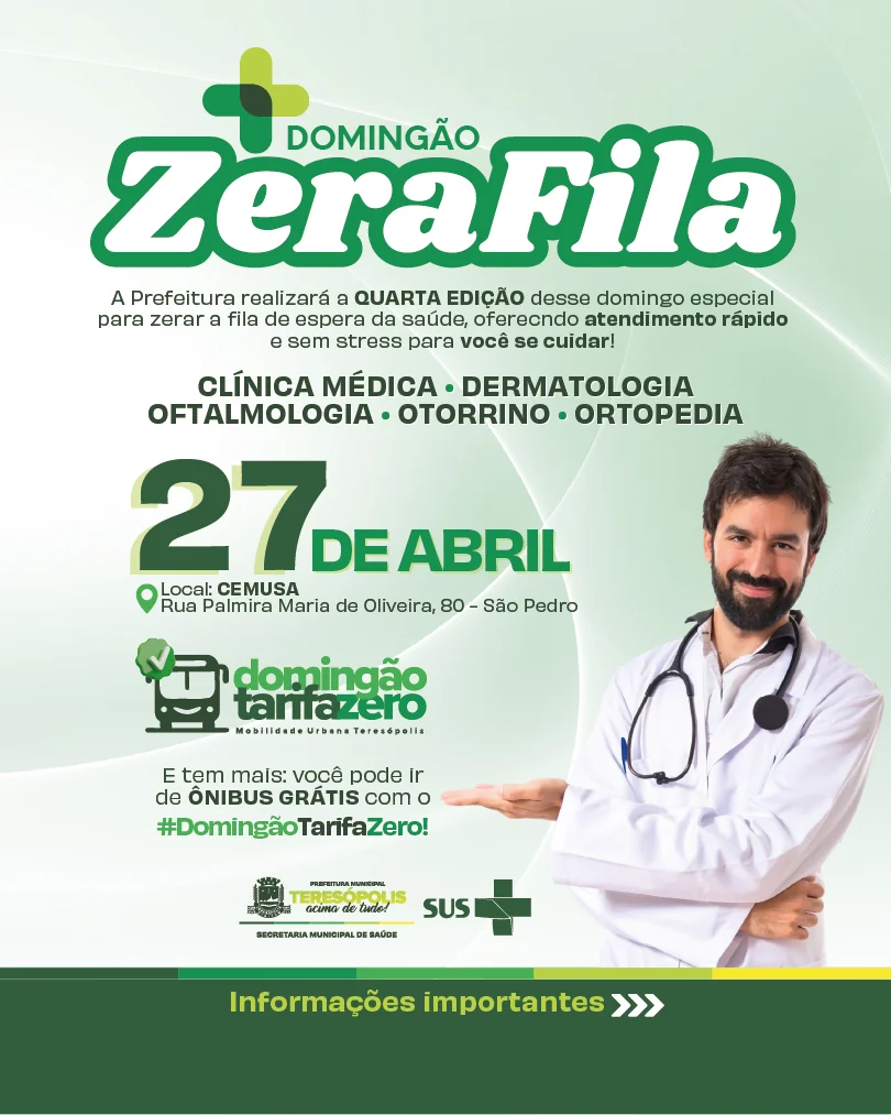 No momento, você está visualizando Domingão Zera Fila: quarta edição acontece no próximo dia 27 de abril