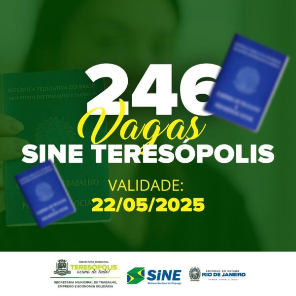 Leia mais sobre o artigo Sine divulga 246 oportunidades de emprego em Teresópolis