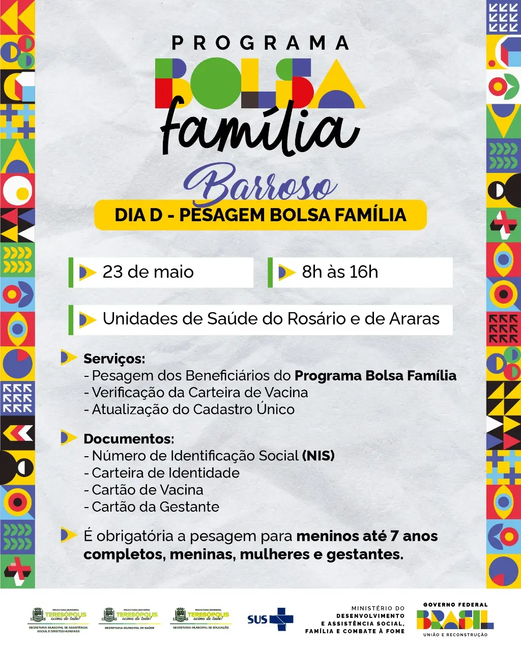 No momento, você está visualizando CRAS Barroso promove Dia D da pesagem do Bolsa Família para beneficiários