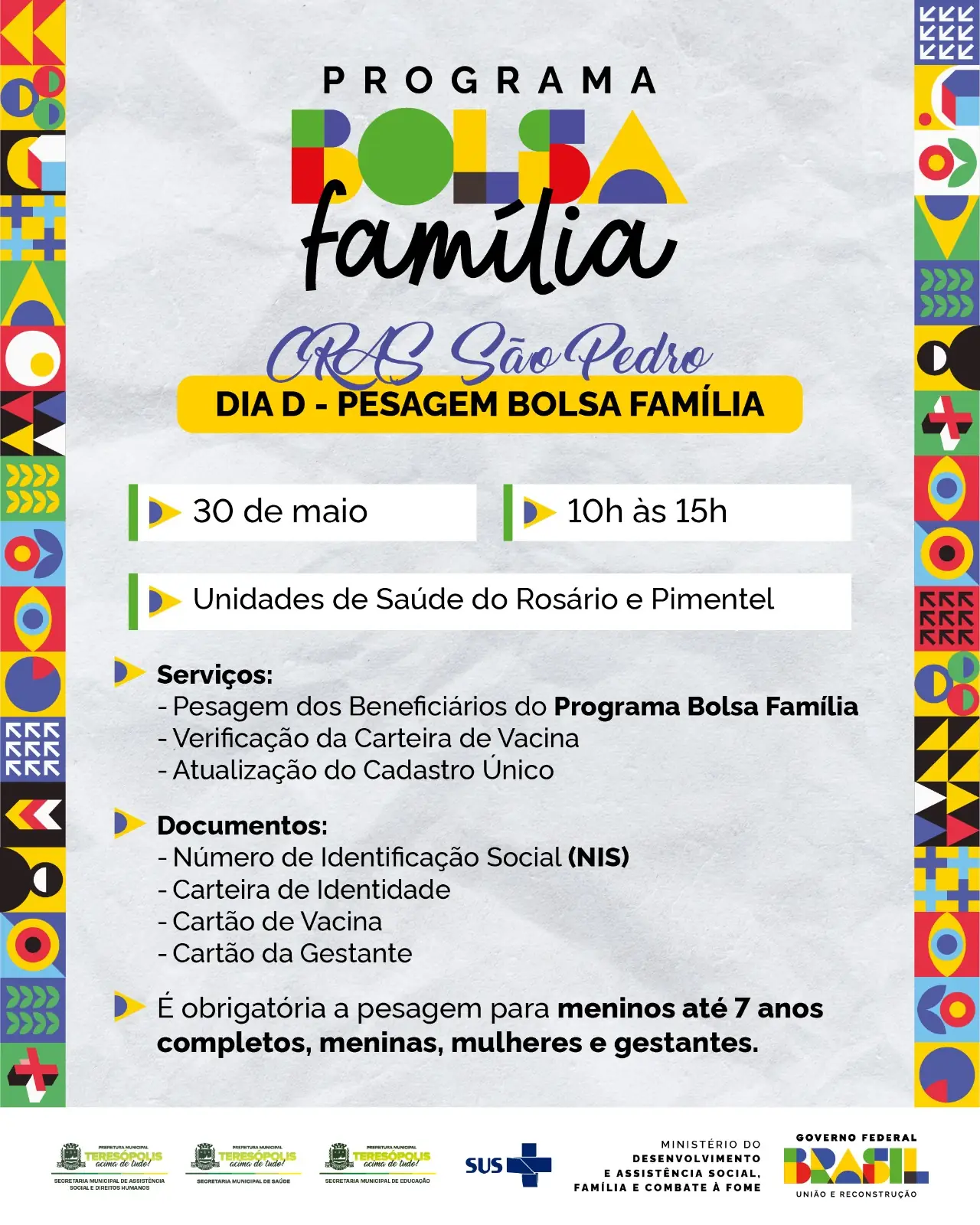 No momento, você está visualizando CRAS São Pedro promove Dia D da pesagem do Bolsa Família