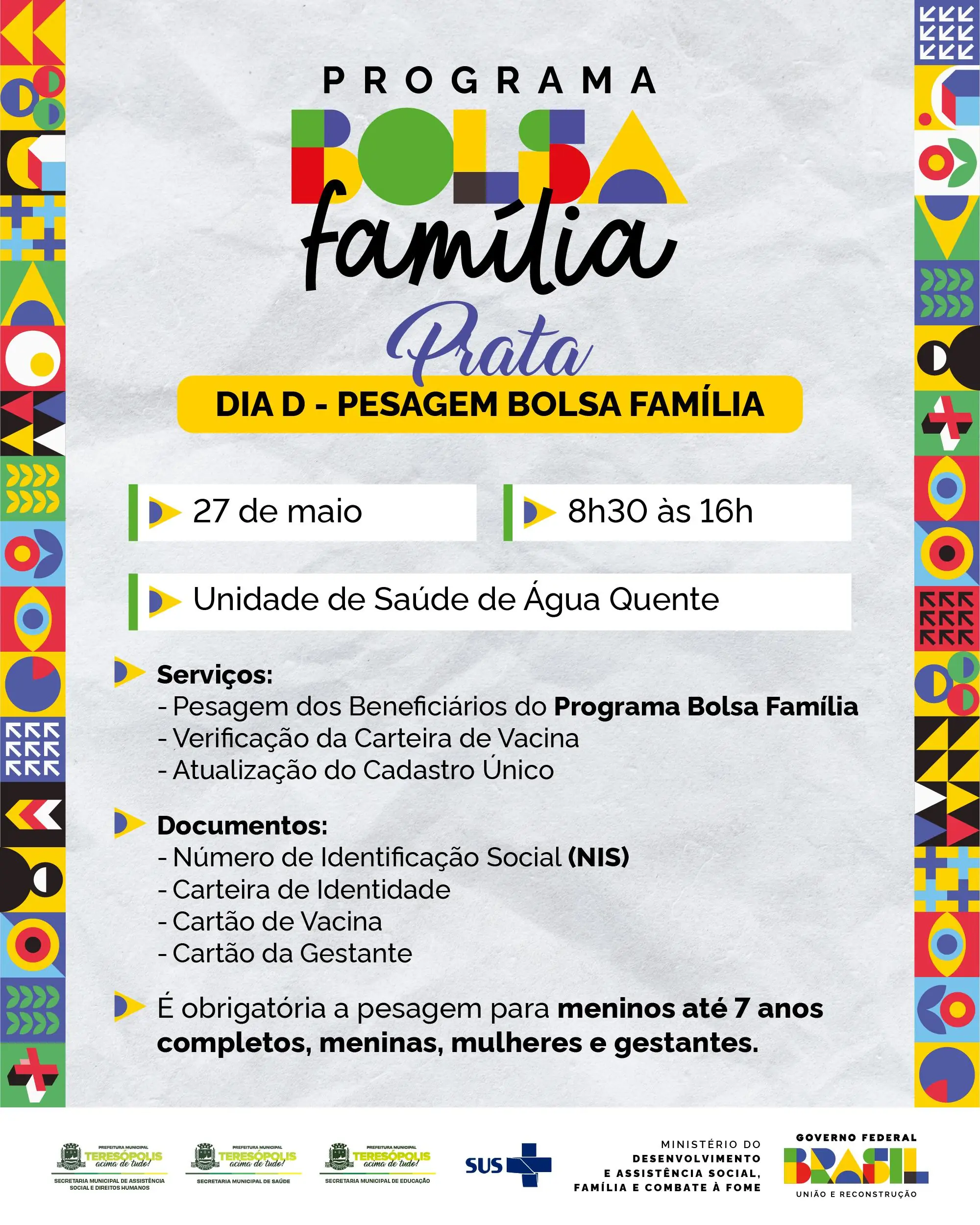 No momento, você está visualizando CRAS Prata promove Dia D da pesagem do Bolsa Família 