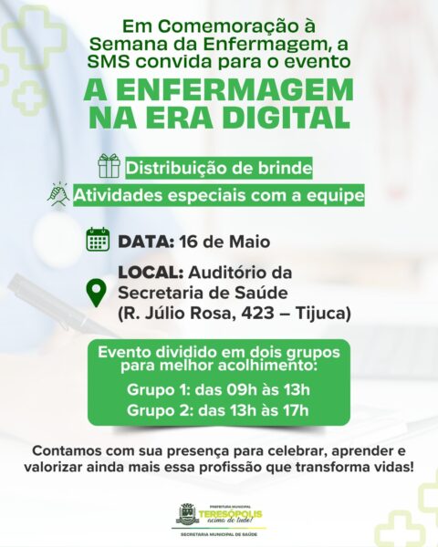 Leia mais sobre o artigo Secretaria de Saúde promove o evento “A Enfermagem na Era Digital”