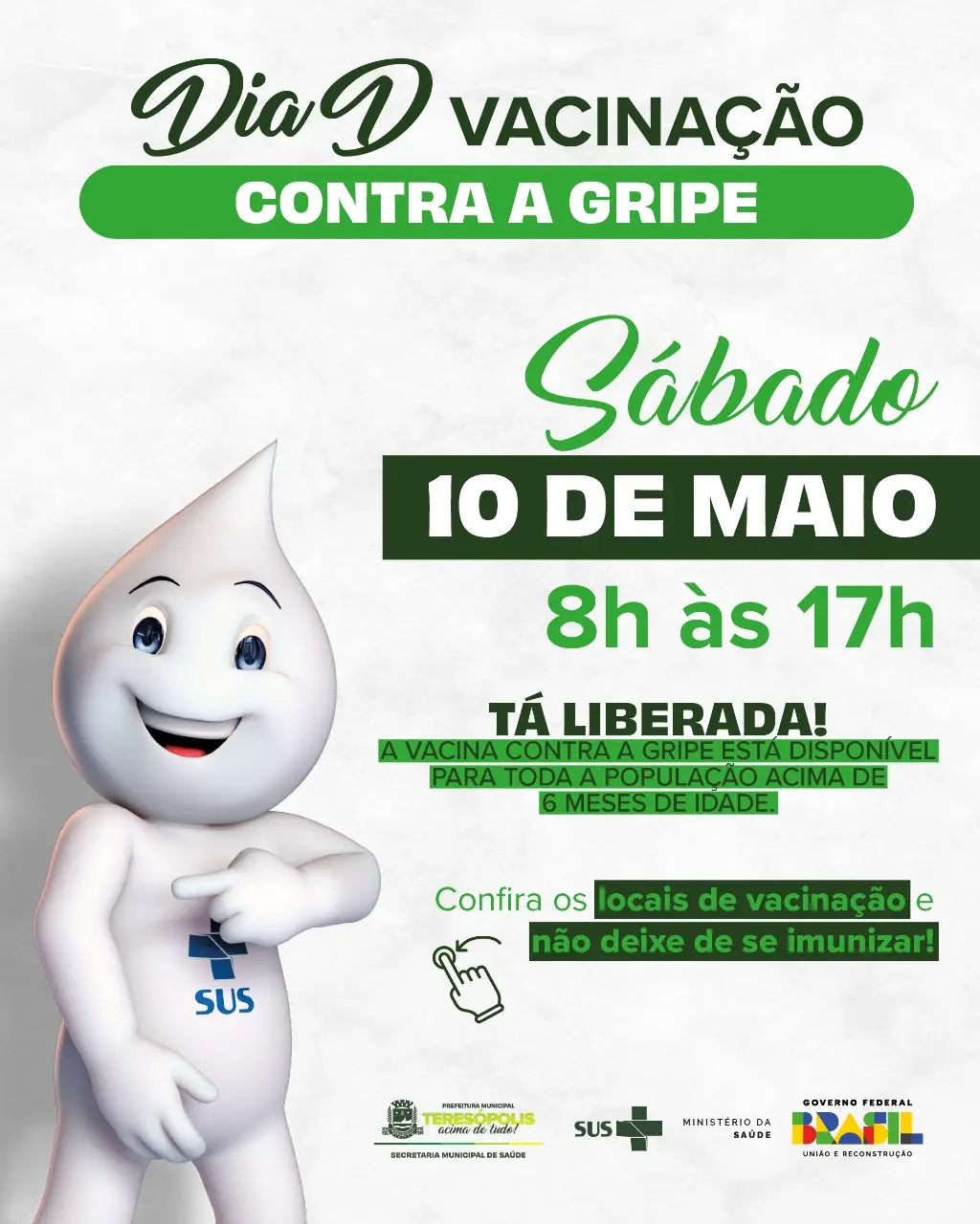 No momento, você está visualizando Dia D de vacinação contra a gripe acontece neste sábado, 10 de maio