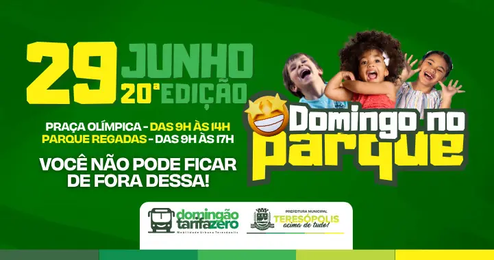 No momento, você está visualizando 20ª edição do Domingo no Parque: Te esperamos para mais um dia repleto de diversão e alegria para toda a família!