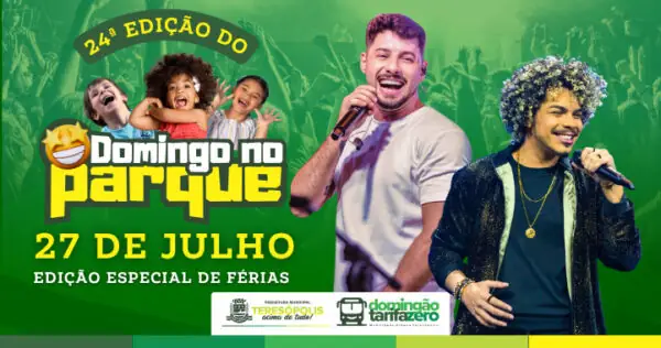 Leia mais sobre o artigo Shows, diversão e muito lazer na 24ª edição do Domingo no Parque!