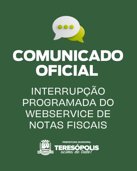 Leia mais sobre o artigo COMUNICADO OFICIAL – INTERRUPÇÃO PROGRAMADA DO WEBSERVICE DE NOTAS FISCAIS