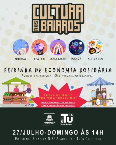 Leia mais sobre o artigo Três Córregos recebe a trupe do Cultura nos Bairros no domingo, 27 de julho