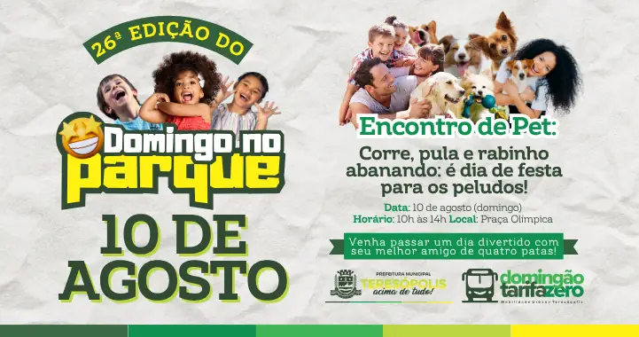 No momento, você está visualizando 26ª edição do Domingo no Parque acontece neste domingo, dia 10 de agosto