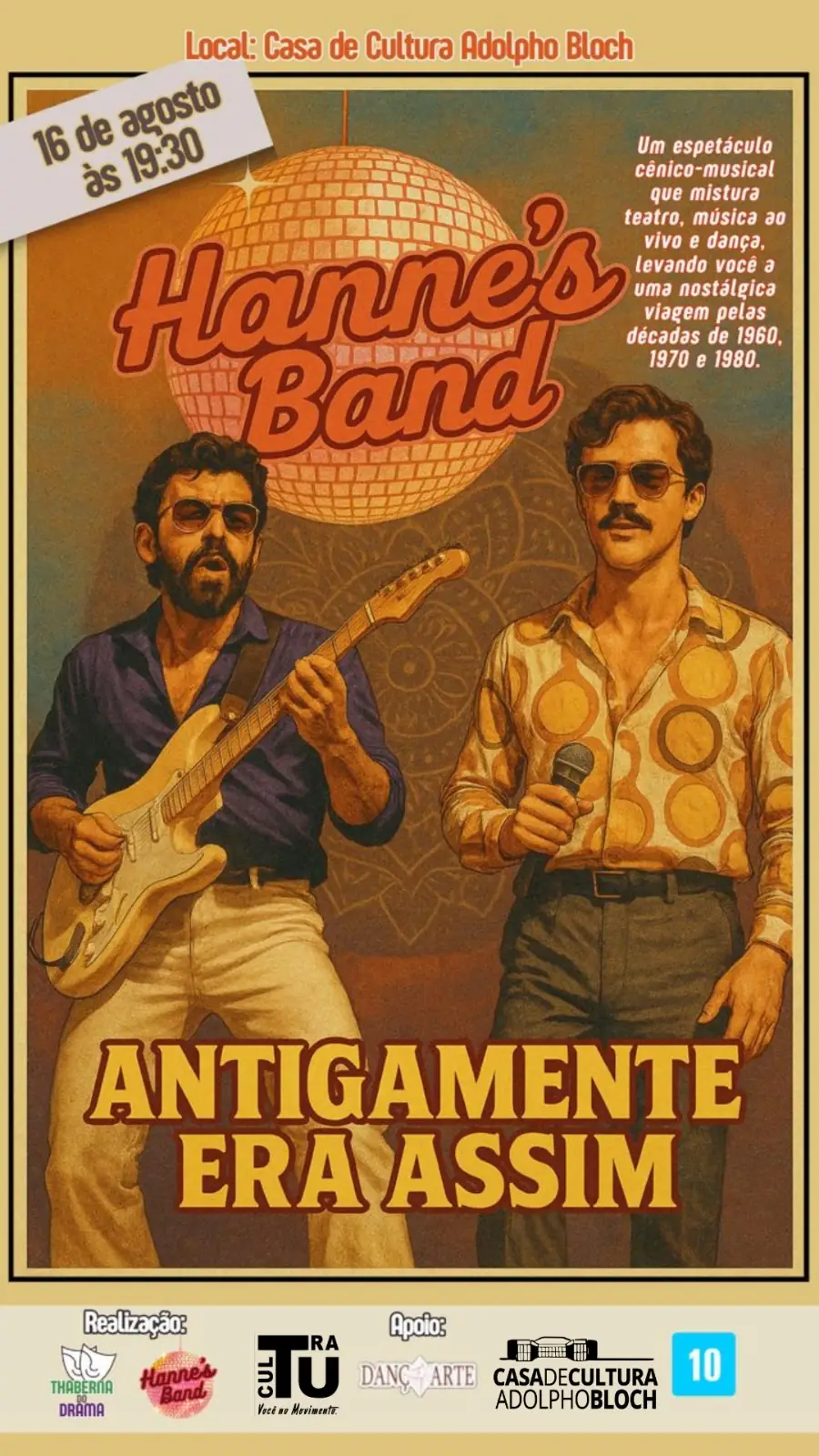 No momento, você está visualizando ‘Hanne’s Band – Antigamente era Assim’: Casa de Cultura de Teresópolis recebe espetáculo cênico-musical neste sábado, 16