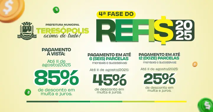 No momento, você está visualizando Adesão a 4ª fase do REFIS em Teresópolis termina dia 11 de agosto