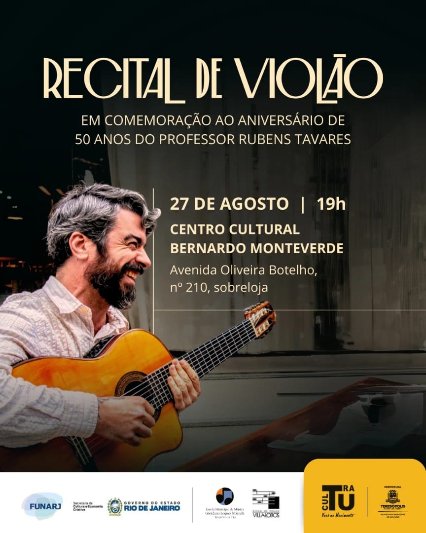 No momento, você está visualizando Centro Cultural Bernardo Monteverde apresenta Recital de Violão com Rubens Tavares